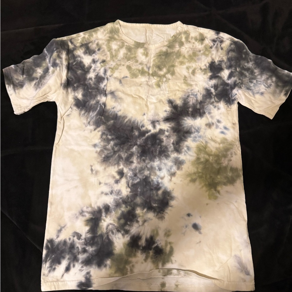 Express Tie-Dye Short Sleeve Tee - Black and Green